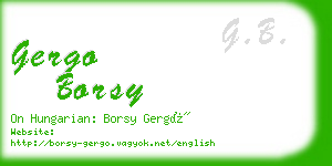 gergo borsy business card